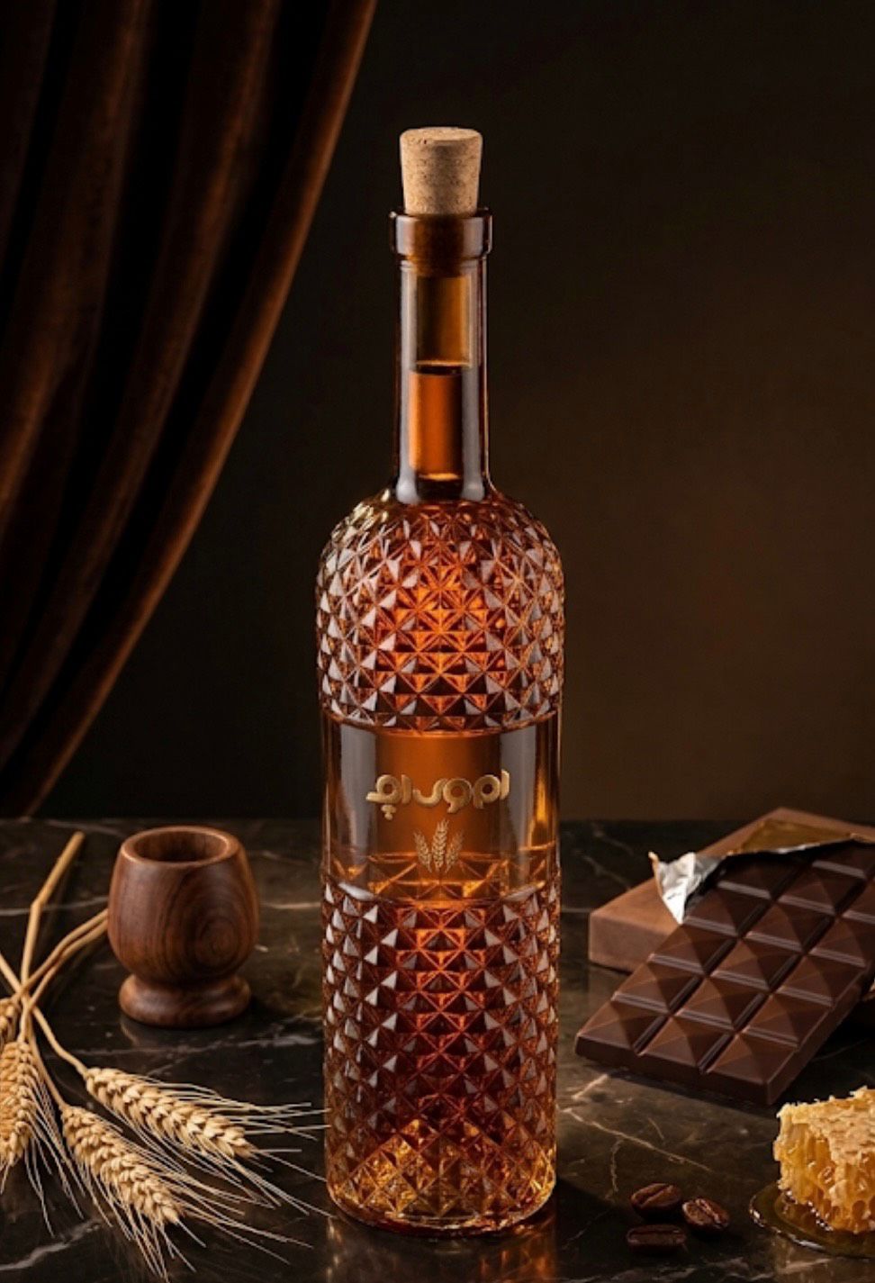 بطری آب کوپا شطرنجی قهوه ای